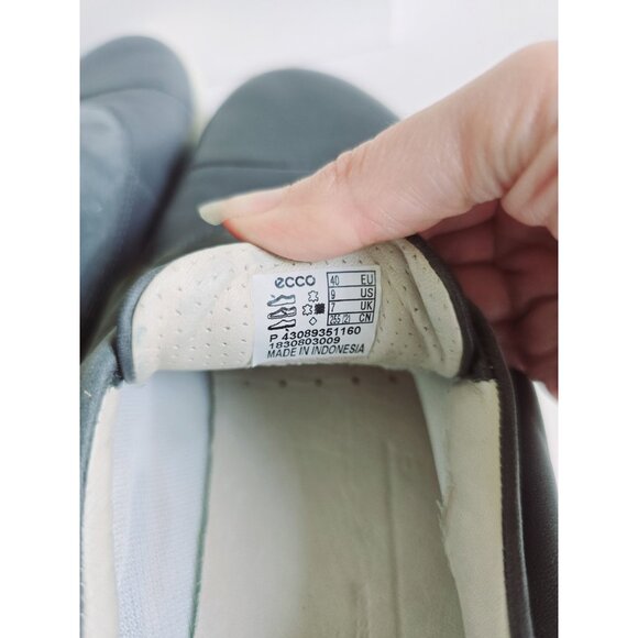 Ecco Soft 7 Slip On 2.0 Gray Leather Loafer Sneaker Shoes Size 9 40 Extra Wide - Picture 9 of 11